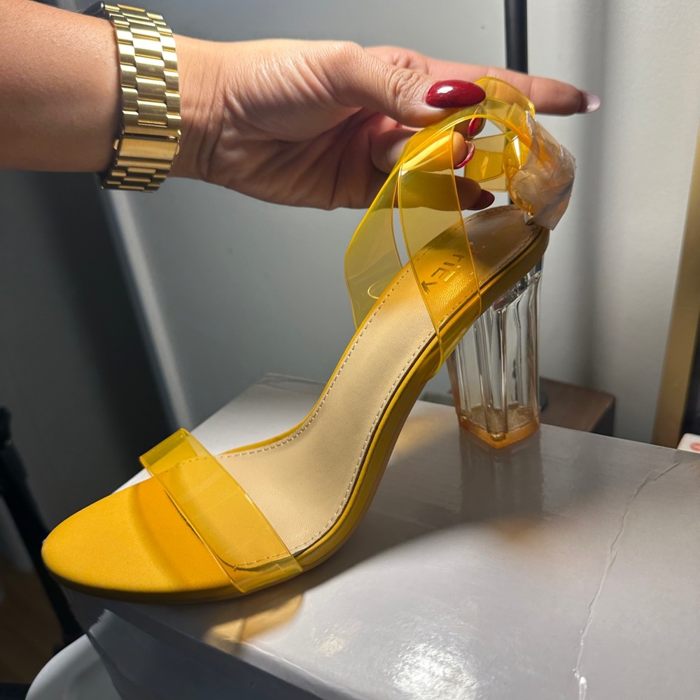 Yellow Transparent Heels brand new!